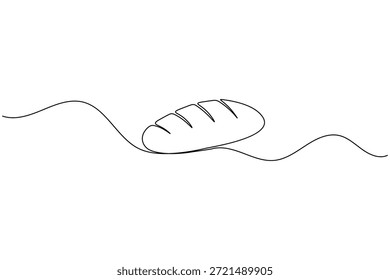 Minimalist bread loaf one line art illustration for bakery logo
