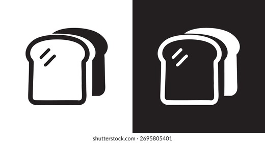 Minimalist Bread Slice Icon with Glossy Detail in Black Silhouette on White Background