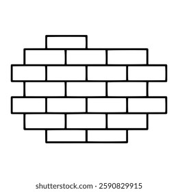 Minimalist Brick Wall Icon Representing Strong Foundation, Construction, and Urban Design