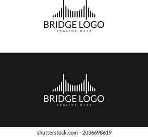 Archivo vectorial de diseño de logotipo de puente minimalista