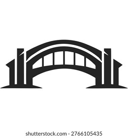 minimalist bridge logo icon vector