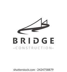 Minimalist Bridge logo suitable for building and construction workers vector design