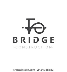 Minimalist Bridge logo suitable for building and construction workers vector design