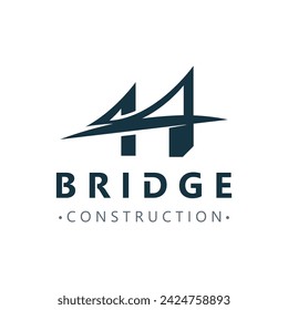 Logotipo de puente minimalista adecuado para el diseño vectorial de trabajadores de la construcción y construcción