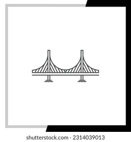 Minimalist bridge symbol line logo template.