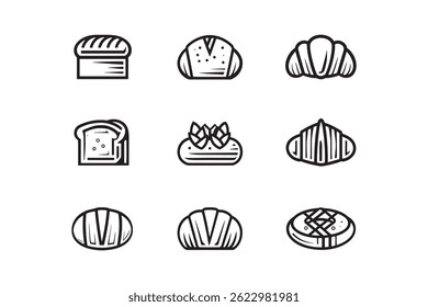 Icono de Vector limpio de Brioche minimalista
