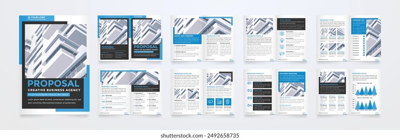 Minimalistische Broschüren-Vorlage mit modernem Konzept und minimalistischem Layout-Einsatz für Geschäftsprofil und Produktkatalog