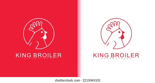 Minimalist des Broilerlogos mit kreativem Linienstil Premium Vektor