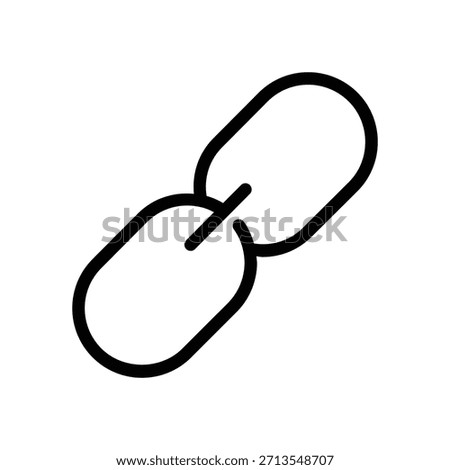 Minimalist broken chain link icon, representing disconnection, unlinking, broken connection, security breach, or separation
