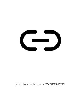 Minimalist Broken Link Icon in Black Vector