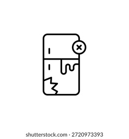 Symbol für minimalistische Beschädigung des Smartphone-Bildschirms