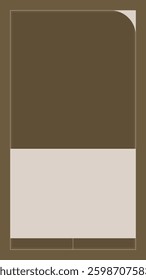 Minimalist brown and beige template with geometric shapes. Brown and beige dominate the design. Geometric shapes create a minimalist aesthetic. Background vector.