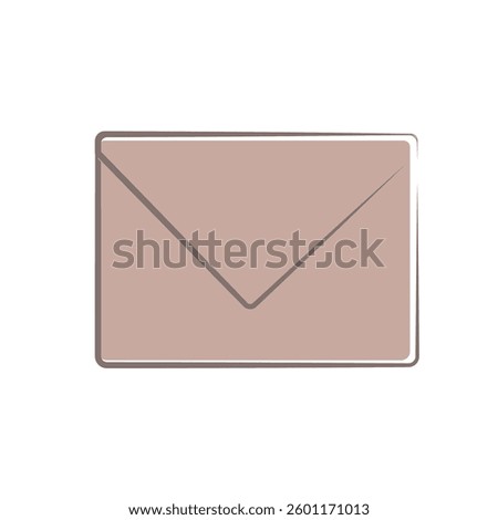 Minimalist brown envelope with flap in simple white background design