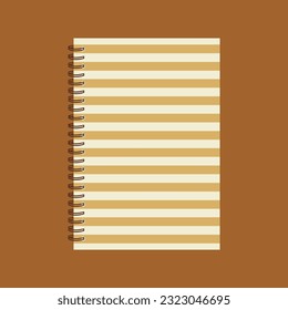 A minimalist brown notebook with stripes that is suitable for going to school or college. Learning and teaching activities become easier