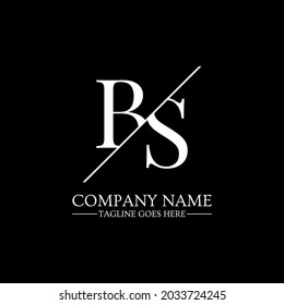 Minimalist BS logo design vector, B and S Letter simple vector illustration