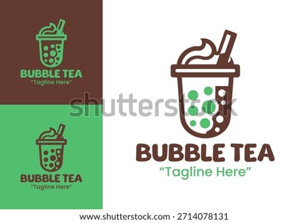 A minimalist bubble tea logo crafted for modern beverage chains and boba-focused lifestyle brands.
