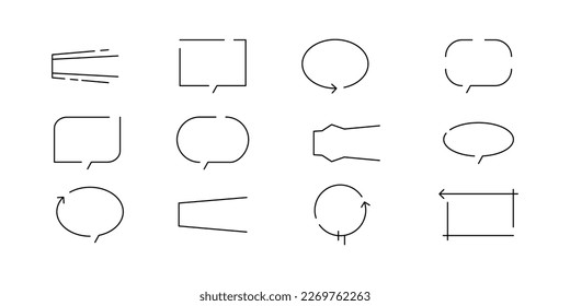 marco gráfico de líneas de texto de burbuja minimalista para texto