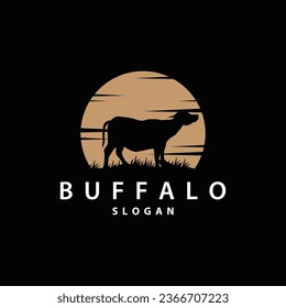 Minimalist Buffalo Logo Template Illustration Symbol