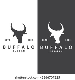 Minimalist Buffalo Logo Template Illustration Symbol