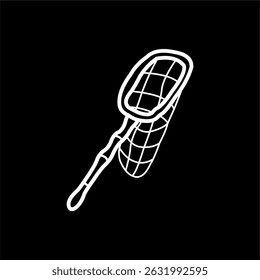Minimalist Bug Catching Net Line Art
