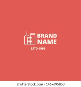 Minimalist Building Company Logo Template Vector