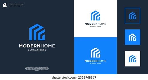 Minimalist building home logo design template
