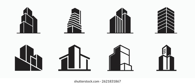 minimalist building icon. vector illustration