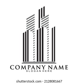 Minimalist building illustration vector logo