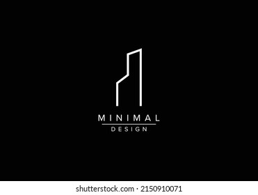 Minimalist Building Line Art Logo Vector Stock Vector (Royalty Free ...