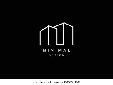 Minimalist building line art logo vector