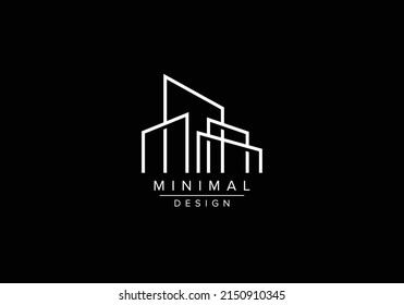 Minimalist Building Line Art Logo Vector Stock Vector (Royalty Free ...