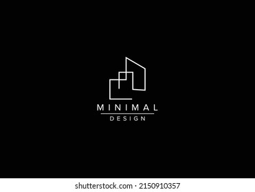 Minimalist Building Line Art Logo Vector Stock Vector (Royalty Free ...