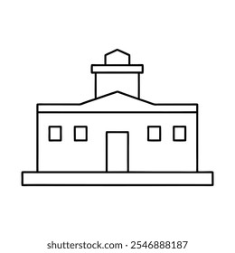 Minimalist Building Line Art Vector Illustration – Architectural Design Outline