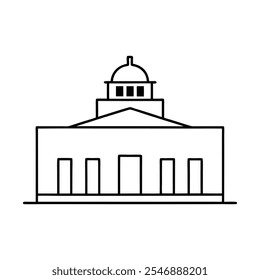 Minimalist Building Line Art Vector Illustration – Architectural Design Outline