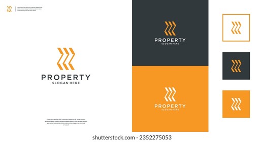 Minimalist building logo design abstract symbol for real estate