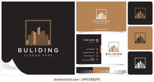 minimalist building logo design architecture inspiration, building logo design vector architecture inspiration