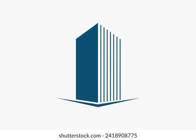 Minimalist Building logo design. Modern Real Estate Logo Geometric Style usable for Architecture Building real estate, apartment, house, home, construction Logo Design Template Element.