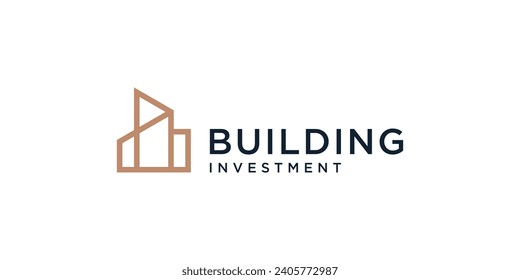 minimalist building logo design template