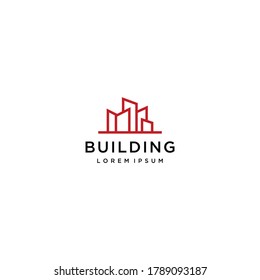 minimalist building logo made with lines.