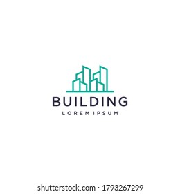 logotipo de construcción minimalista con líneas.