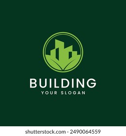 Minimalist Building Nature Logo Vector Illustration