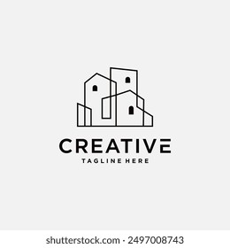 Minimalist building vector logo. design inspiration