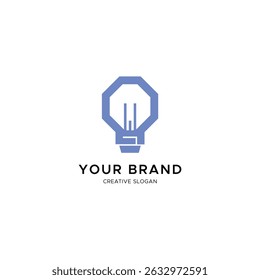 Minimalist Bulb logo with letter W for tech or energy brand