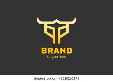 Logotipo minimalista de la cabeza del toro - Vector del logotipo