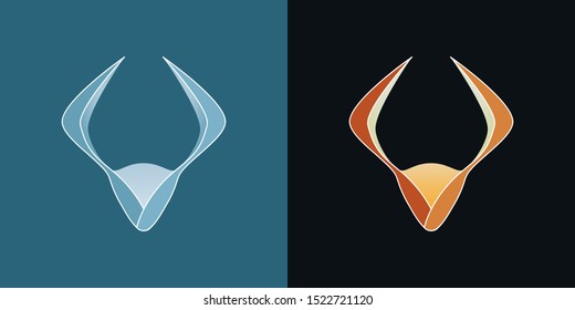 Minimalist Bull Head Logo - Vektor