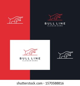 minimalist bull with a line style design