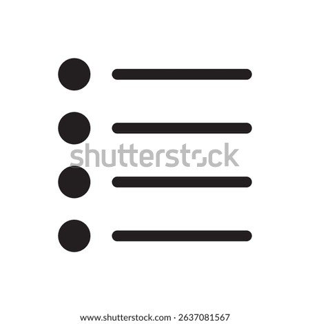 minimalist bullet list vector. Perfect for app interface designs, productivity tools, checklist graphics, or infographics.