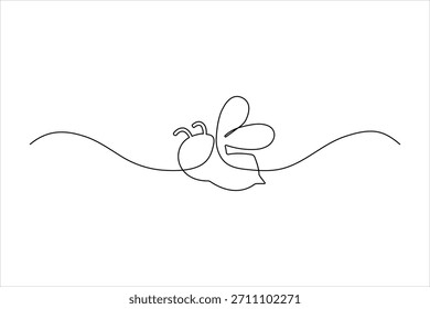 Minimalista abejorro naturaleza sketch continuo