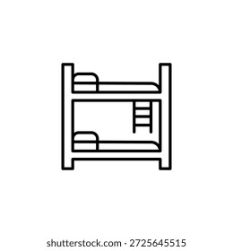 Minimalist Bunk Bed Outline Icon For Microstock Platforms