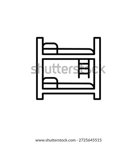 Minimalist Bunk Bed Outline Icon For Microstock Platforms